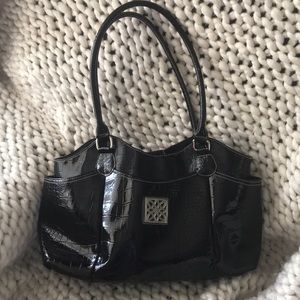 Patent leather handbag